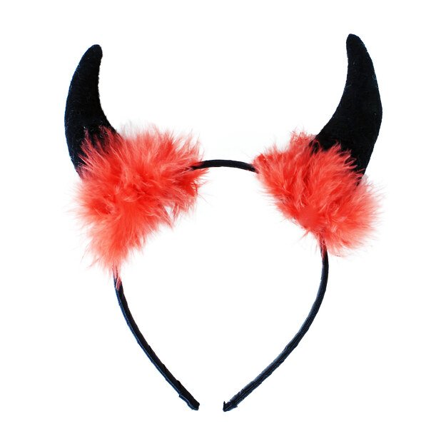the devil horns with feathers 1