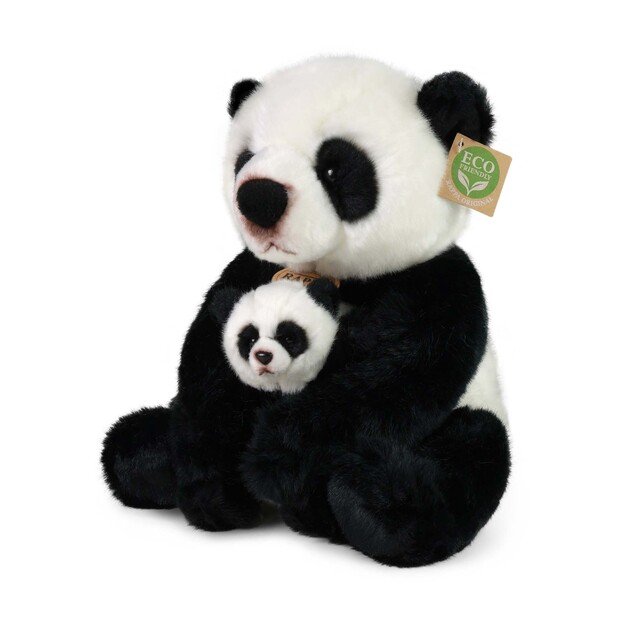 Pliušinė panda su jaunikliu 27 cm EKOLOGIŠKA 1