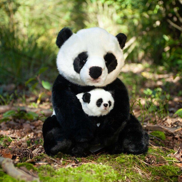 Pliušinė panda su jaunikliu 27 cm EKOLOGIŠKA 5
