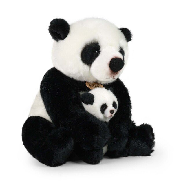 Pliušinė panda su jaunikliu 27 cm EKOLOGIŠKA 4