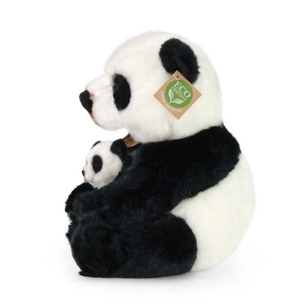 Pliušinė panda su jaunikliu 27 cm EKOLOGIŠKA 3