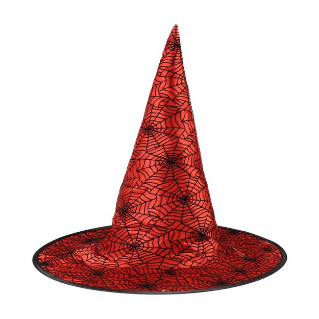 Red witch hat with cobweb for adults 1
