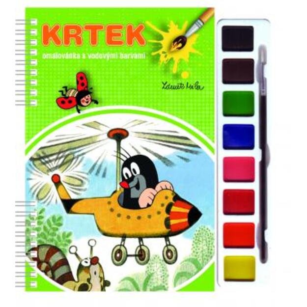 Coloring book with paints and brush Mole