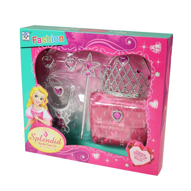 Princesės komplektas su rankine rožinė spalva 1