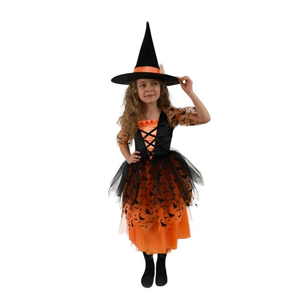 Children costume - orange witch (M) e-pack 1