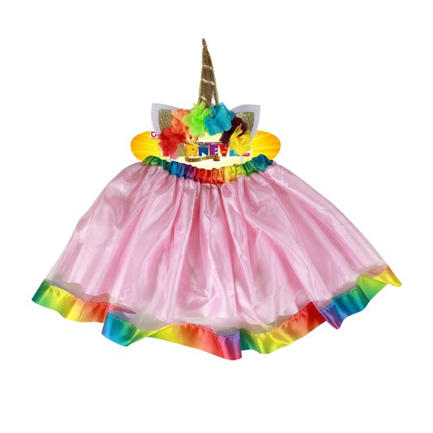 Children costume pink unicorn tutu skirt with accs 3