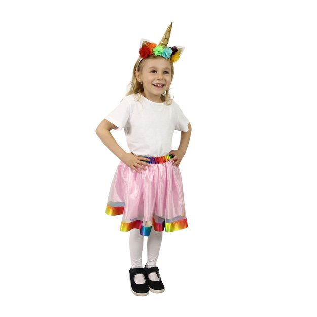 Children costume pink unicorn tutu skirt with accs