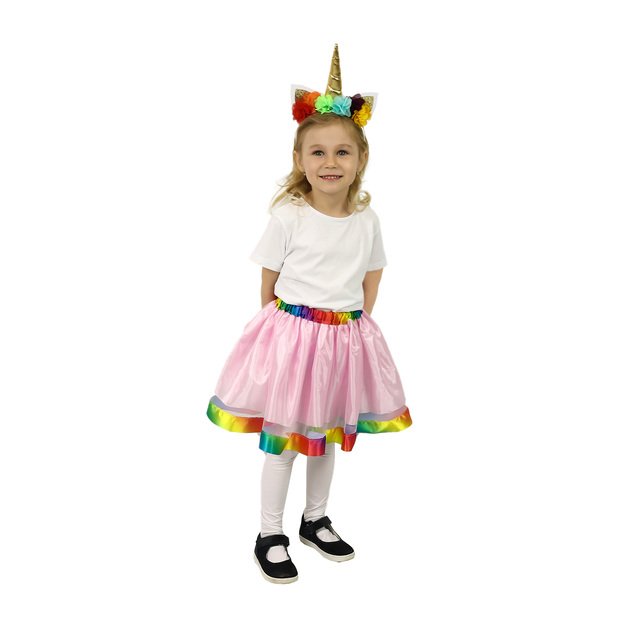 Children costume pink unicorn tutu skirt with accs 1