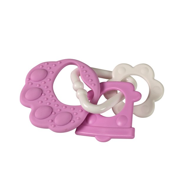 Pink bear paw teether 1