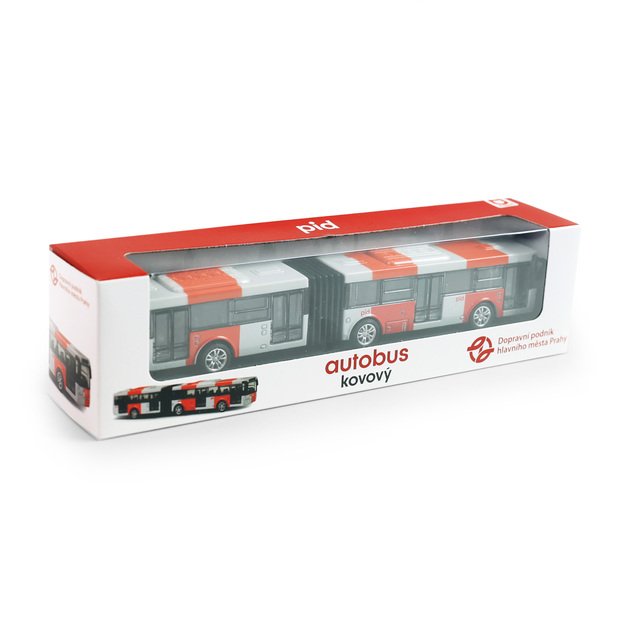 Metal bus PID Prague red 18 cm 2