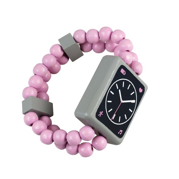 Medinis laikrodis, dvipusis, rožinis 1