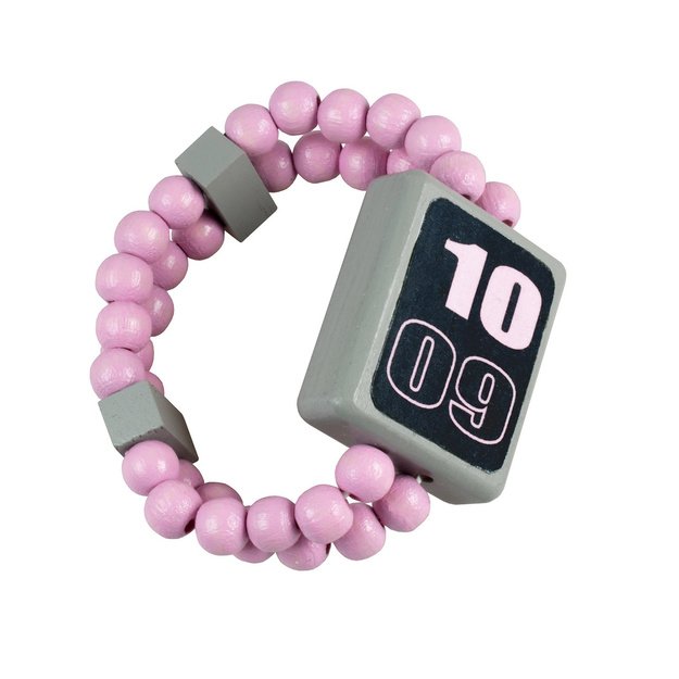 Medinis laikrodis, dvipusis, rožinis 2