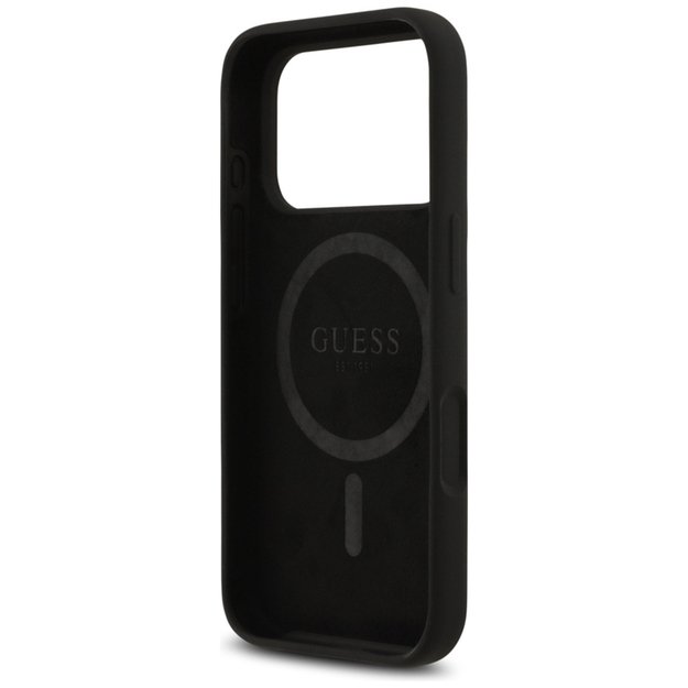 „Guess“ silikoninis trikampio formos logotipas „MagSafe“ – dėklas iPhone 17 Pro (juodas) 7
