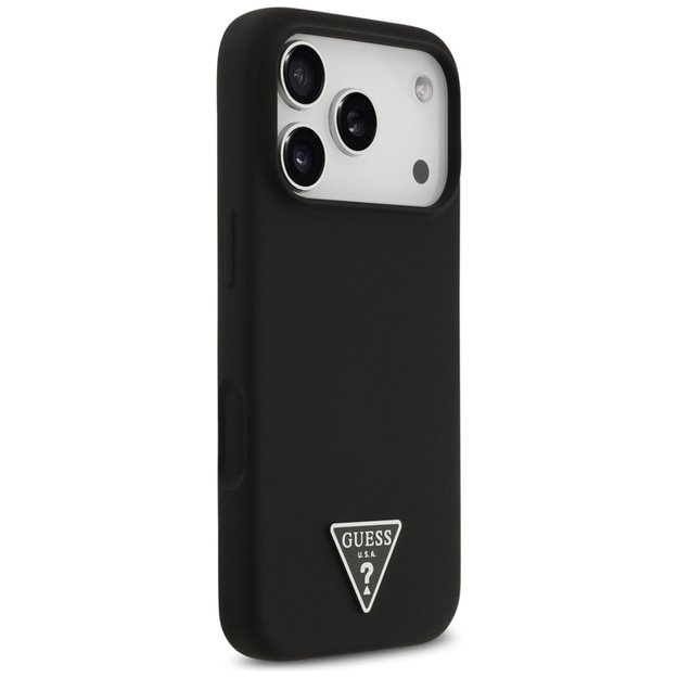 „Guess“ silikoninis trikampio formos logotipas „MagSafe“ – dėklas iPhone 17 Pro (juodas) 4