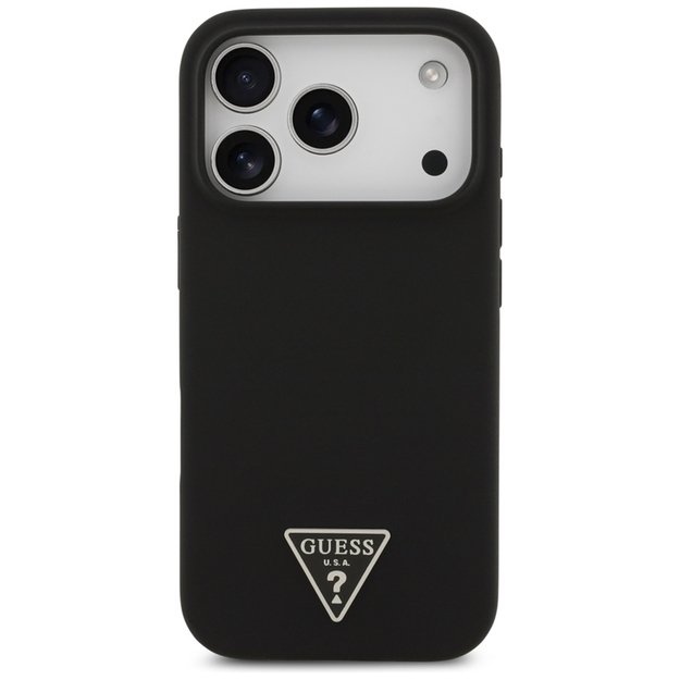 „Guess“ silikoninis trikampio formos logotipas „MagSafe“ – dėklas iPhone 17 Pro (juodas) 3
