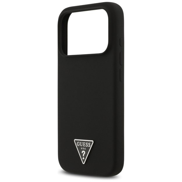 „Guess“ silikoninis trikampio formos logotipas „MagSafe“ – dėklas iPhone 17 Pro (juodas) 6