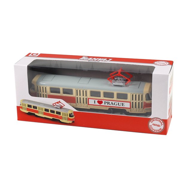 Metalinis tramvajus 16 cm PRAHAI 2
