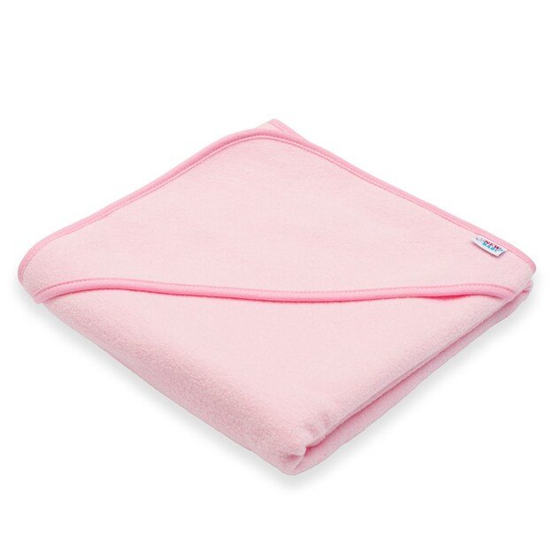 Kūdikio kilpinis rankšluostis su gobtuvu New Baby BASIC 80x80 rožinis 2