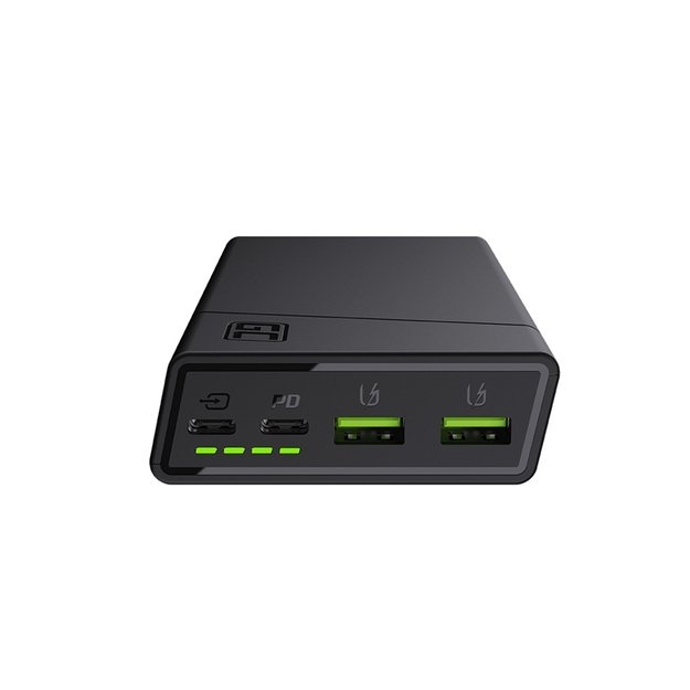 Išorinė baterija „Green Cell GC PowerPlay20“ 20000mAh su greito įkrovimo funkcija: 2 USB „Ultra Charge“ ir 2 USB-C „Power Delivery“ 18 W 4
