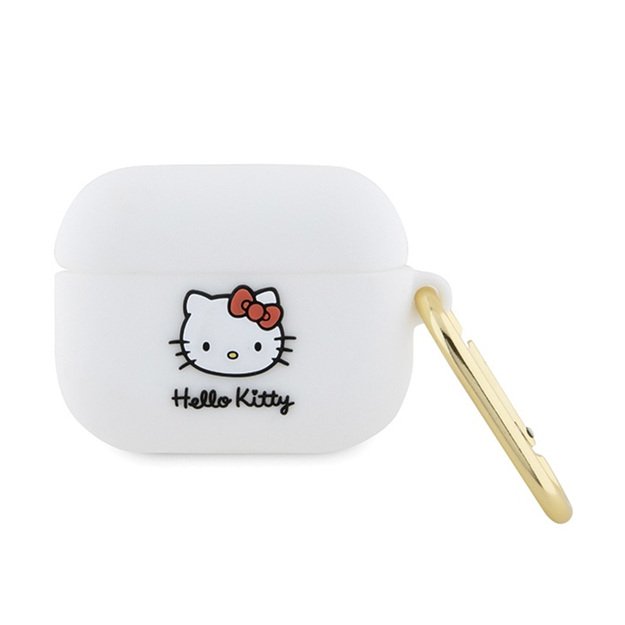 Hello Kitty Silicone 3D Kitty Head – dėklas, skirtas AirPods Pro (baltas)