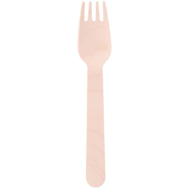Alpina - Vienkartinės medinės šakutės 16 cm 50 vnt 6