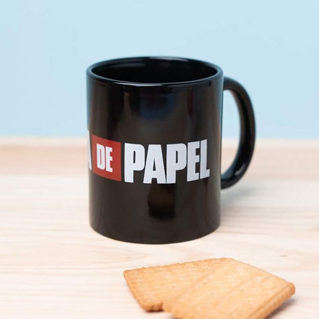 La Casa De Papel - Keraminis puodelis dovanų dėžutėje 330 ml (La Casa De Papel logotipas) 12