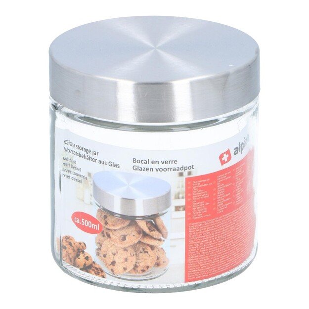 Alpina - Stiklinis Indelis / Laikymo Indelis Su Užsukamu Dangteliu 500 ml 11 cm