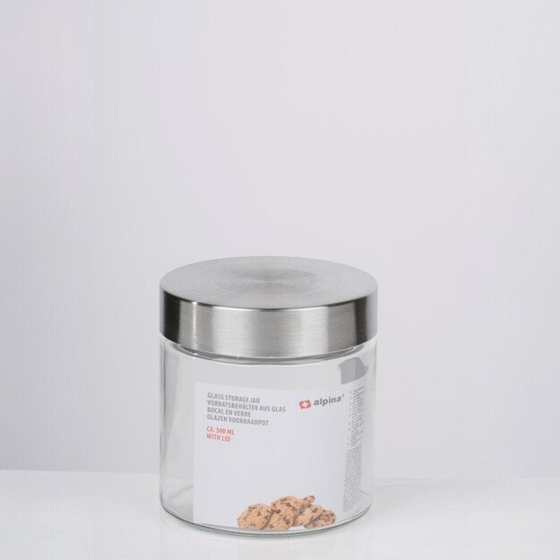 Alpina - Stiklinis Indelis / Laikymo Indelis Su Užsukamu Dangteliu 500 ml 11 cm 2