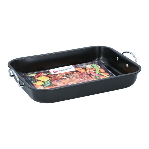 Alpina - Keptuvė kepimui ir troškinimui su rankenomis ir nepridegančia danga 39x29x6 cm 2