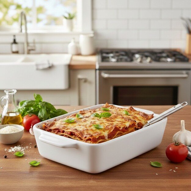 Alpina - Keraminis stačiakampis orkaitėje kepimo indas 21,8x13,2x5 cm (baltas) 3