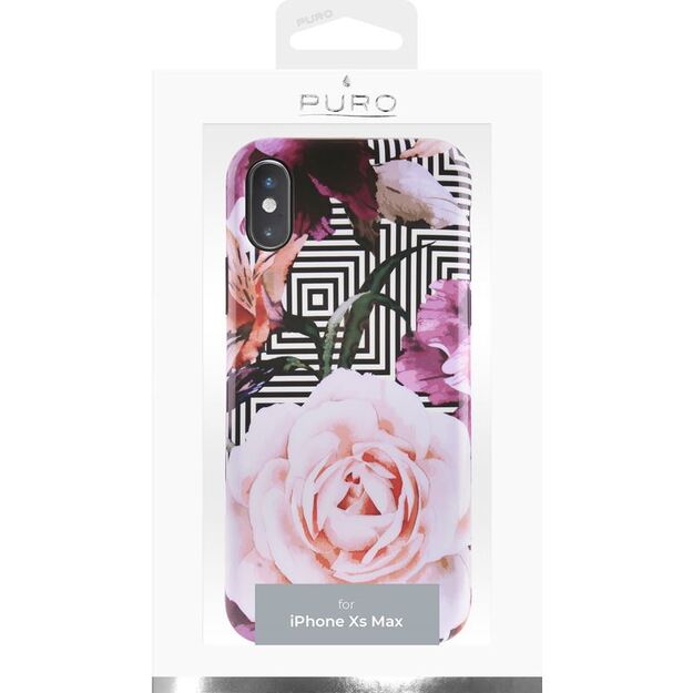 PURO Glam Geo Flowers – dėklas, skirtas iPhone Xs Max (rožiniai bijūnai) 5