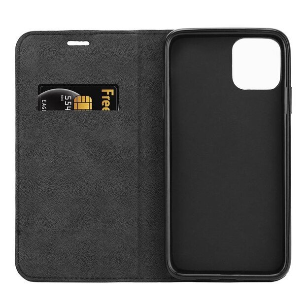 „Crong Folio Case“ – PU odinis dėklas, skirtas „iPhone 11 Pro Max“ (juodas)