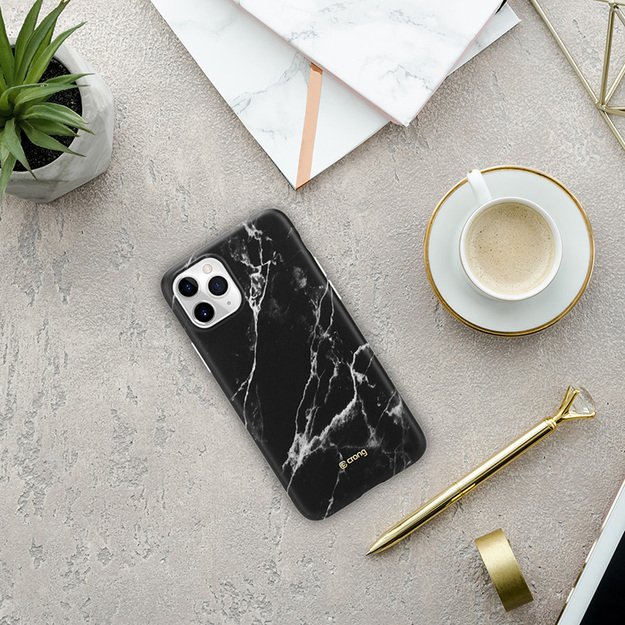 Crong Marble Case – dėklas, skirtas iPhone 11 Pro (juodas) 14