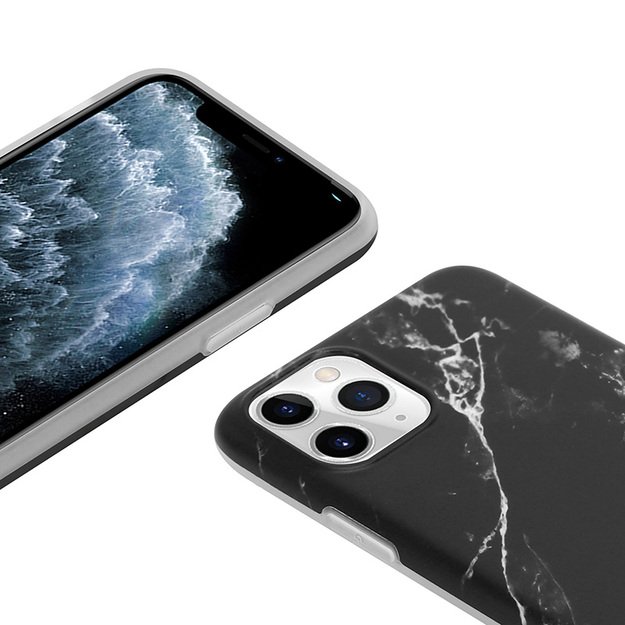 Crong Marble Case – dėklas, skirtas iPhone 11 Pro (juodas)