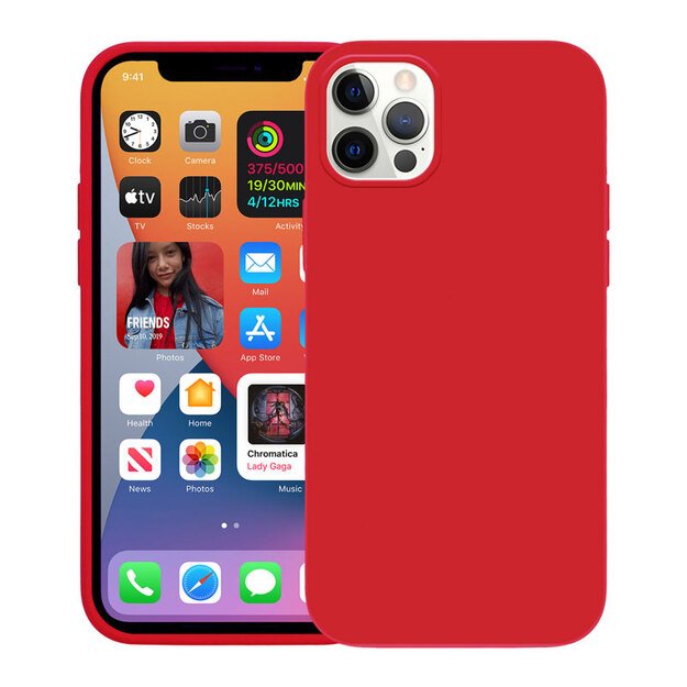 Crong Color Cover – lankstus dėklas, skirtas iPhone 12 Pro Max (raudonas)