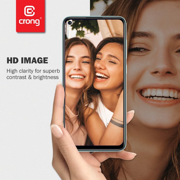 Crong 7D nano lankstus stiklas – pilnai dengianti hibridinė ekrano apsauga 9H Realme C11 14