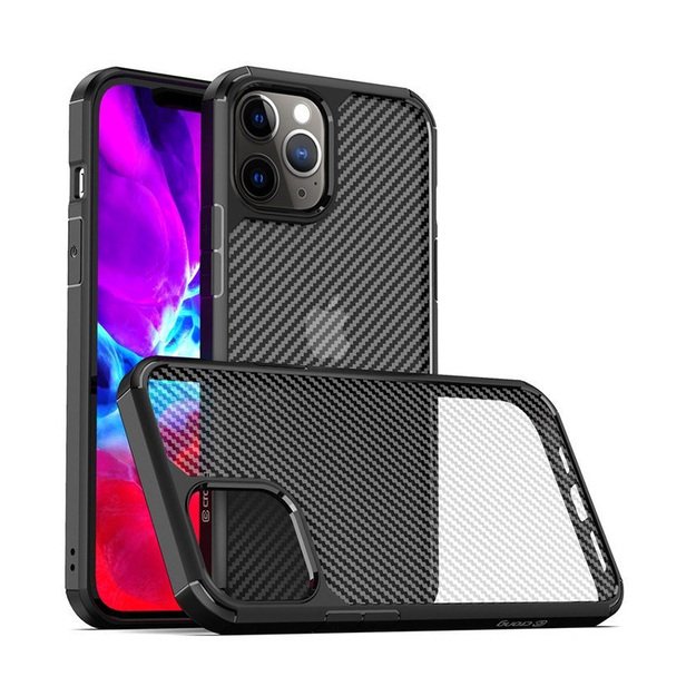 Crong Hybrid Carbon – apsauginis dėklas, skirtas iPhone SE / 8/7 (juodas) 18