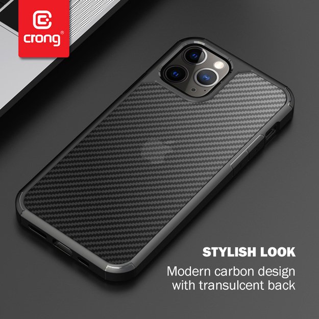 Crong Hybrid Carbon – apsauginis dėklas, skirtas iPhone SE / 8/7 (juodas) 23