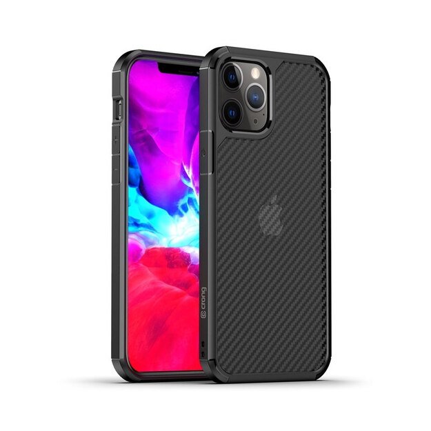 Crong Hybrid Carbon – apsauginis dėklas, skirtas iPhone SE / 8/7 (juodas)