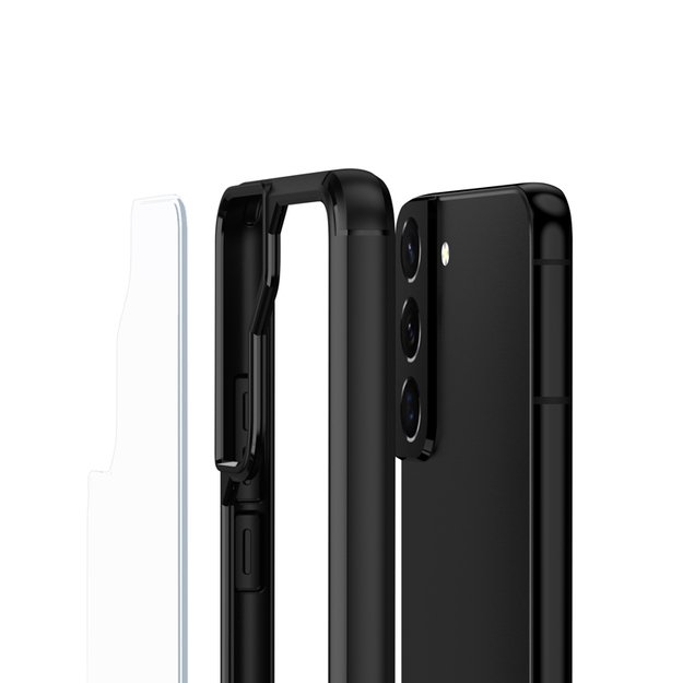 „Crong Hybrid Clear“ apsauginis dėklas, skirtas „Samsung Galaxy S22+“ (juodas) 13