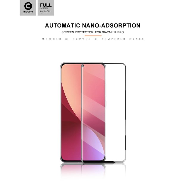 „Mocolo 3D 9H Full Glue“ – viso ekrano apsauginis stiklas, skirtas „Xiaomi 12 Pro“ (juodas) 25