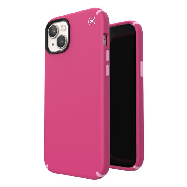 Speck Presidio2 Pro + MagSafe – iPhone 15 Plus / 14 Plus dėklas su MICROBAN danga (skaitmeninė rožinė / žydi / balta)