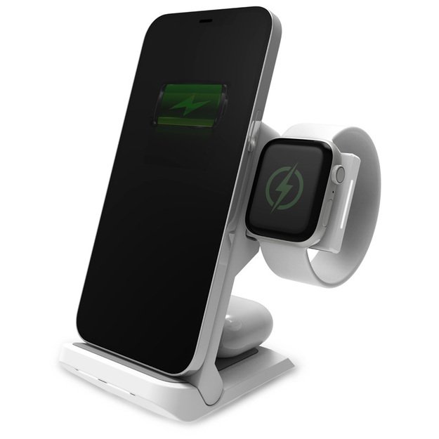 STM ChargeTree Go 3-in-1 įkrovimo stotelė, skirta telefonui, „AirPods“, „Apple Watch“ – balta 4