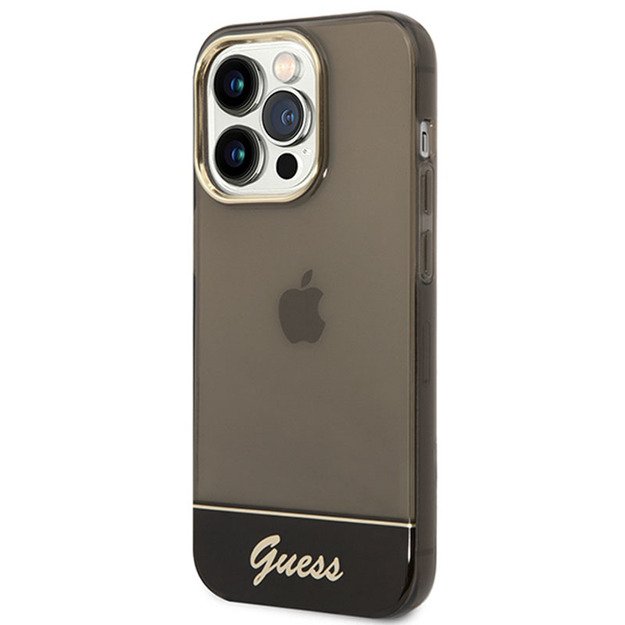 Guess Translucent – dėklas, skirtas iPhone 14 Pro Max (juodas)