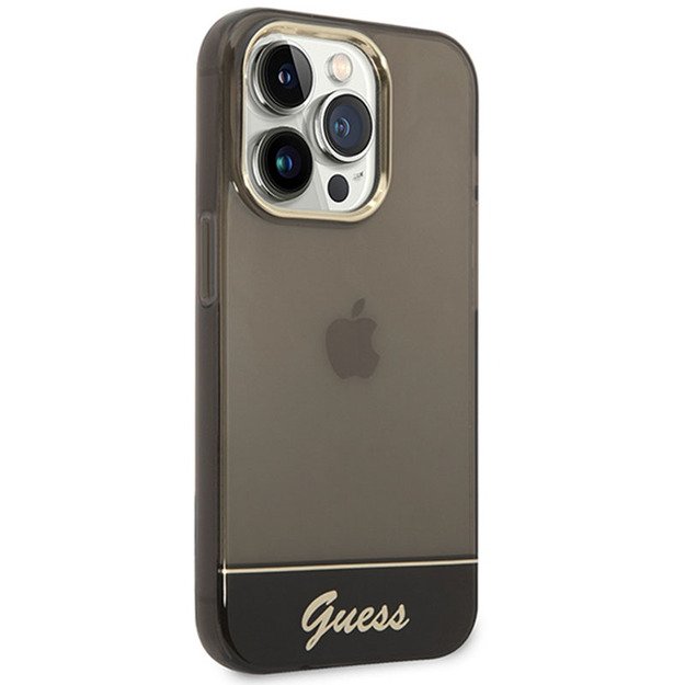 Guess Translucent – dėklas, skirtas iPhone 14 Pro Max (juodas)