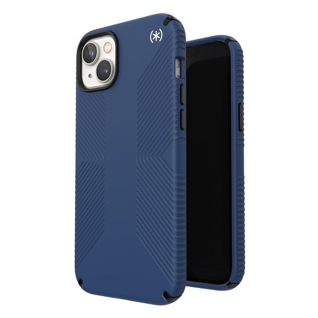 Speck Presidio2 Grip + MagSafe – iPhone 14 Plus dėklas su MICROBAN danga (Coastal Blue / Black / White)