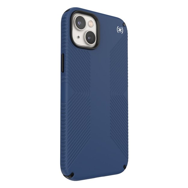 Speck Presidio2 Grip + MagSafe – iPhone 14 Plus dėklas su MICROBAN danga (Coastal Blue / Black / White)