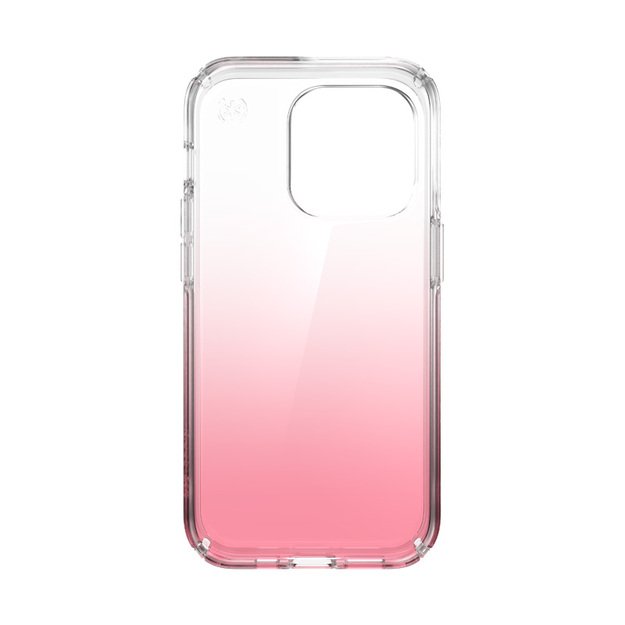 Speck Presidio Perfect-Clear + Ombre – iPhone 14 Pro dėklas su MICROBAN danga (Clear / Vintage Rose Fade)
