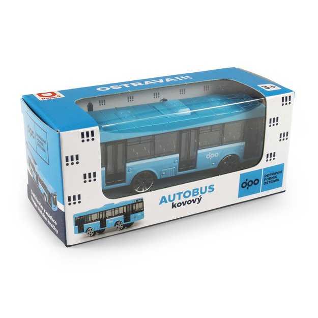 Metal bus DPO Ostrava blue 8 cm
