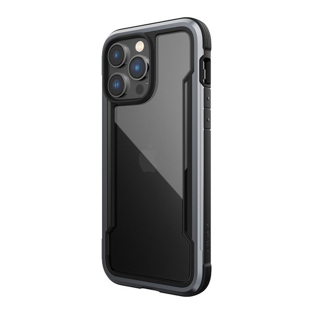 „X-Doria Raptic Shield“ – aliuminio dėklas, skirtas „iPhone 14 Pro Max“ (patikrintas kritimo metu 3 m) (juodas)